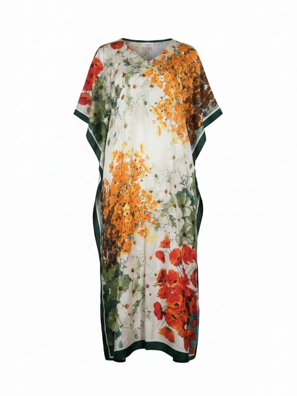 Caftan Dress Floral Print One Size Fits Most